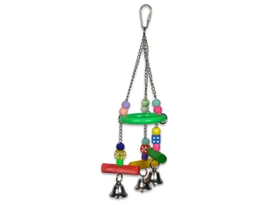 Bird Toy Ring Dice Multicolor 30cm