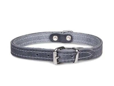 Leather Dog Collar – Grey