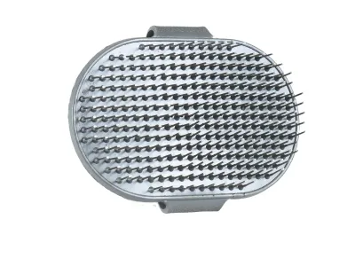 Rubber Brush with Iron Pins - Grey