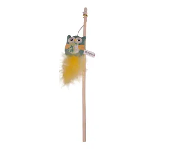 Cat Toy Fishing Rod Owl 40cm – Poppy Orange