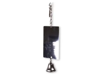 Metalen spiegel met bel 15x9 cm