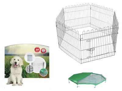 Hexagonal Dog Run with Net 60x60cm