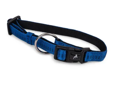 Nylon Soft Grip Dog Collar – Red – Blauw