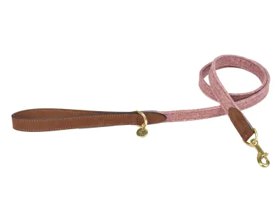 Dog Leash Blend Nubuck Leather 120cmx20mm – Fantail Roze