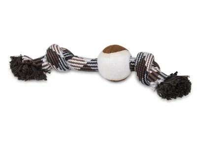Cotton Rope with Tennis Ball 30 cm – Brown