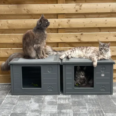 Cat House Villa de Luxe for Indoor and Outdoor Use – RHR Quality Dark Grey