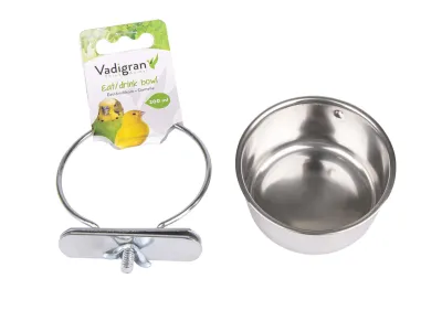Stainless Steel Food Bowl with Holder – Chrome