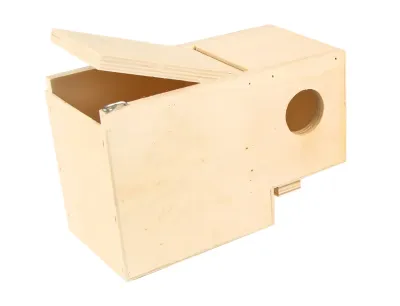 Wooden Nest Box Half Outdoor 19.5x10x12cm – Fauna Beige