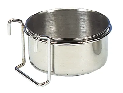 Stainless Steel Food Bowl with 2 Hooks – Chrome