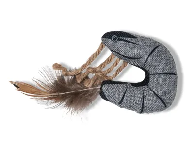 Cat Toy Shrimp Seawies 10cm – Grey