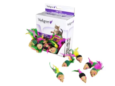 Plush Mouse Cat Toy – Assorted Colors 5cm