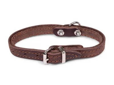 Dog Collar Oiled Leather Brown
