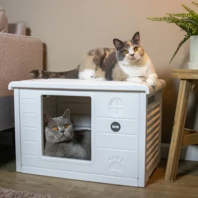 Cat House Villa de Luxe for Indoor and Outdoor Use (White) – RHR Quality