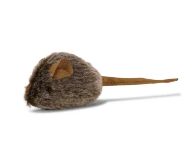 Pluche piepende muis 15cm – Bruin
