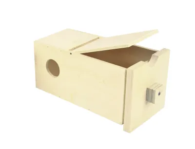 Nestkast Hout met Schuiflade – Fauna Beige