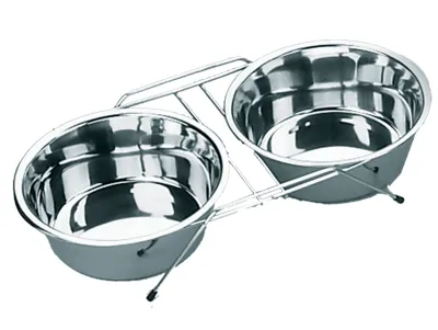 Stainless Steel Dog Bowl with Stand – Chrome
