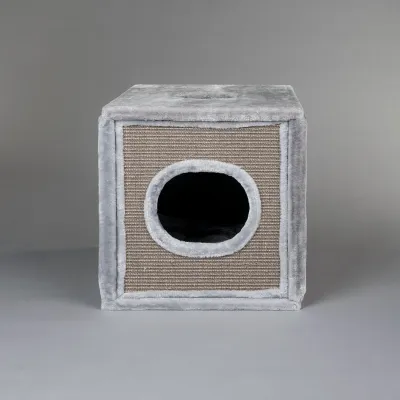 Scratching Barrel Cat Tree Component – RHR Quality Barrelax Light Grey