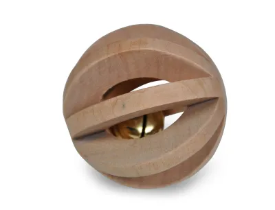 Wooden Ball Small Pet Toy - Brown