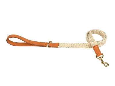 Dog Leash Tau Nubuck Leather – Fantail Light Brown