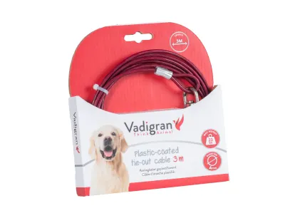 Tie-out cable coated red 3m