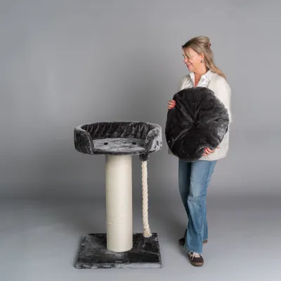 Cat Tree for Large Cats 120 cm – RHR Quality Chartreux Dark Grey