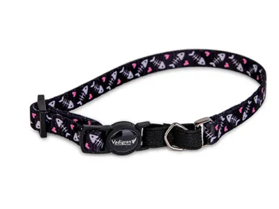 Cat collar herringbone black 20-30cm
