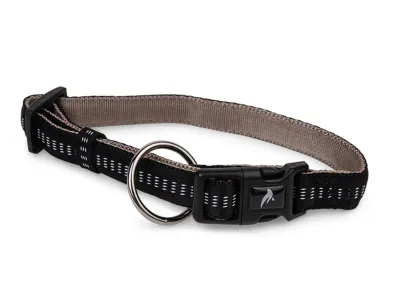 Nylon Soft Grip Dog Collar – Red – Zwart