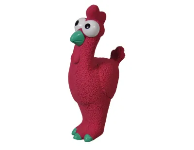 Latex Chicken Dog Toy - Red