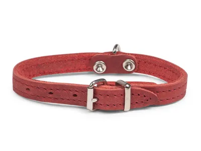 Dog Collar Oiled Leather Red