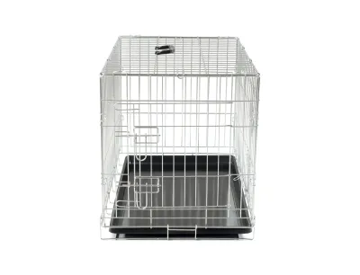 Wire dog crate foldable Classic Silver