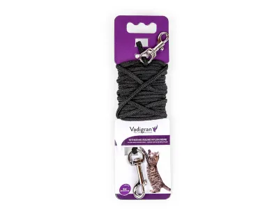 Nylon koppellijn rond 5m – Zwart
